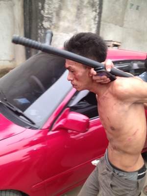 Solihin saat diamankan anggota Polisi